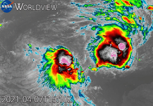 Fujiwhara effect of Tropical Cyclone Seroja and Odette
